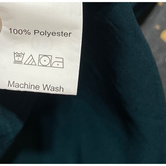 D&M Satin Slip Dress Draped Front Cami Green Bias Cut M Medium - Picture 7 of 7